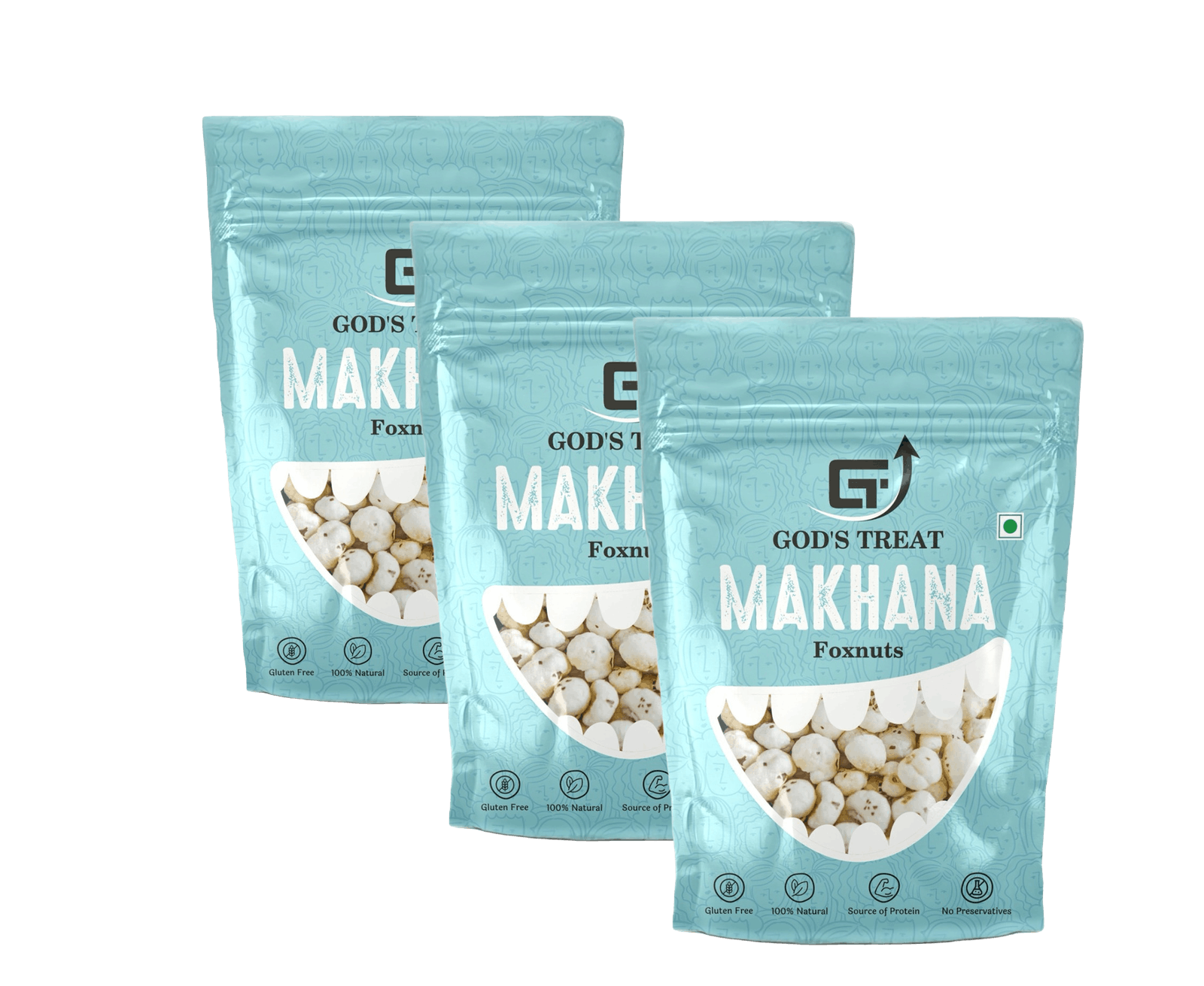 God's Treat Regular Raw Phool Makhana 75g (Pack of 3) | Premium Fox Nuts | Lightweight & Crunchy | Ideal for Roasting | Healthy Snacking, Fasting & Prasadam | Natural Lotus Seeds